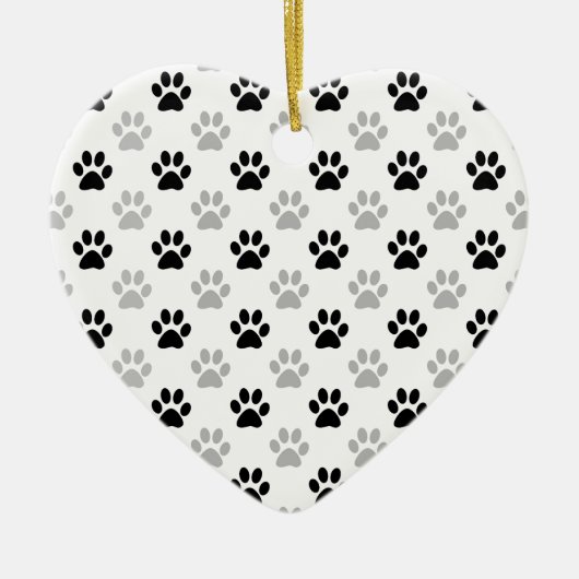 Schwarz-Weiß-Pfotendruck Keramikornament (Vorne)