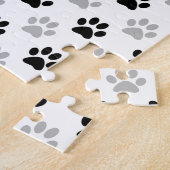 Schwarz-Weiß-Pfotendruck Puzzle (Seite)