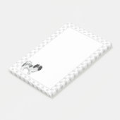 Schwarz-Weiß-Phalène-Cartoon mit Pfoten Post-it Klebezettel (angewinkelt)