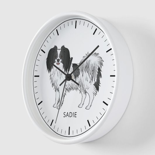 Schwarz-Weiß-Phalène mit personalisierbarem Namen Uhr (Winkel)