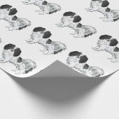 Schwarz-Weiß-Phalène-Toy-Rasse-Muster Geschenkpapier (Ecke)