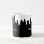Schwarz & Weiß Philadelphia City Skyline Kaffeetasse (Mittel)