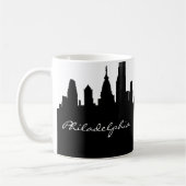 Schwarz & Weiß Philadelphia City Skyline Kaffeetasse (Links)
