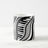 Schwarz-weiß Piano Polka Waves Musical Kaffeetasse (Mittel)