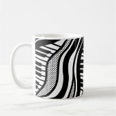 Schwarz-weiß Piano Polka Waves Musical Kaffeetasse (Links)