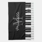 Schwarz-Weiß-Piano-Tasten, monogramm Küchentuch (Vertikal)