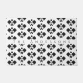 Schwarz/Weiß | Pickleballs & Paddles Fußmatte (Vorderseite)