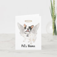 Schwarz-weiß Pied Frenchie Beileid Memorial