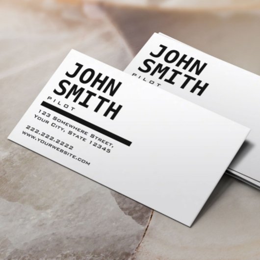 Schwarz/Weiß Pilot/Luftfahrtkarte Visitenkarte