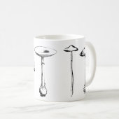 Schwarz-Weiß-Pilz-Tasse Kaffeetasse (VorderseiteRechts)