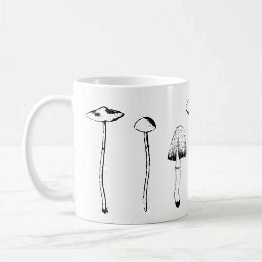 Schwarz-Weiß-Pilz-Tasse Kaffeetasse (Links)