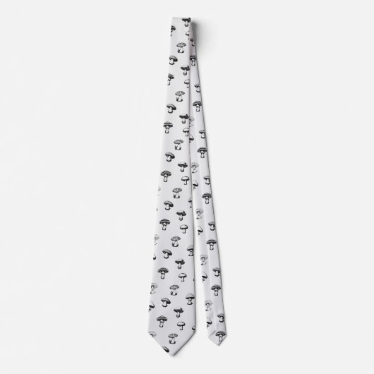 Schwarz-Weiß-Pilze Krawatte (Vorderseite)
