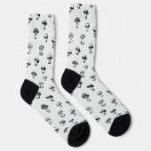 Schwarz-Weiß-Pilze Socken (Rechts)