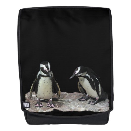 Schwarz-Weiß-Pinguin-Birds-Boldface-Rucksack Rucksack (Vorderseite)