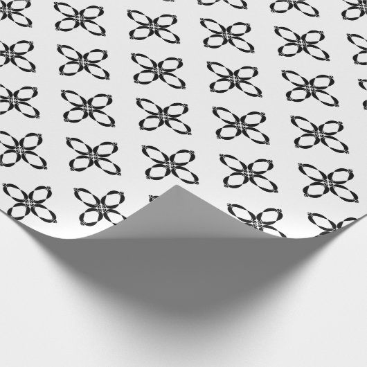 Schwarz-Weiß-Pinguin-Blume Geschenkpapier (Ecke)