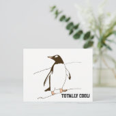 Schwarz-Weiß-Pinguin Postkarte (Stehend Vorderseite)
