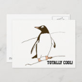 Schwarz-Weiß-Pinguin Postkarte (Vorne/Hinten)