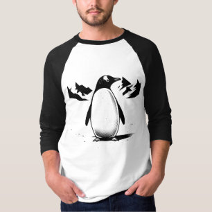 Schwarz-Weiß-Pinguin T-Shirt