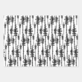 Schwarz-Weiß-Pinienwald Geschenkpapier Set (Vorderseite 3)