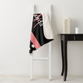Schwarz-weiß Pink Monogram Script Polka Dot Sherpadecke (Beispiel)