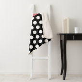 Schwarz-weiß Pink Monogram Script Polka Dot Sherpadecke (Beispiel)