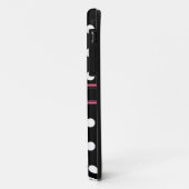 Schwarz-weiß-Pink-Polka-Dots-Monogramm Case-Mate iPhone Hülle (Hinten/Links)