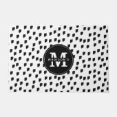 Schwarz-Weiß-Pinselstrich Fußmatte (Vorderseite)