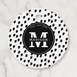 Schwarz-Weiß-Pinselstrich Geschenkanhänger