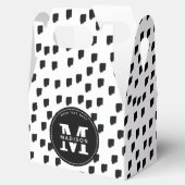 Schwarz-Weiß-Pinselstrich Geschenkschachtel (Geöffnet)