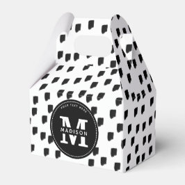 Schwarz-Weiß-Pinselstrich Geschenkschachtel