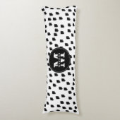 Schwarz-Weiß-Pinselstrich Seitenschläferkissen (Vorderseite Vertikal)