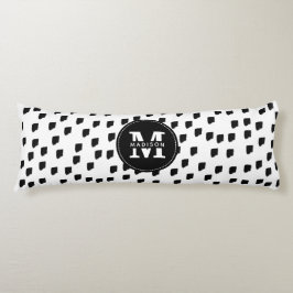 Schwarz-Weiß-Pinselstrich Seitenschläferkissen