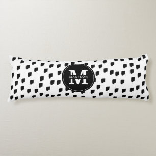 Schwarz-Weiß-Pinselstrich Seitenschläferkissen