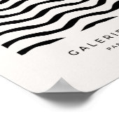 Schwarz-Weiß-Pinselstriche Lines Abstrakte Wellen Poster (Ecke)