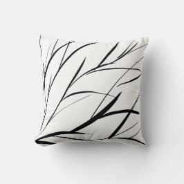 Schwarz-Weiß-Pinselstruktur Sitzkissen Kissen