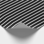 Schwarz-Weiß-Pinstriche Geschenkpapier (Ecke)