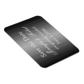 Schwarz-Weiß-Pinstrichherz Save the Date Magnet (Rechte Seite)