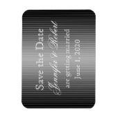 Schwarz-Weiß-Pinstrichherz Save the Date Magnet (Vertikal)