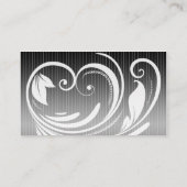 Schwarz-Weiß Pinstripe Herz Hochzeit Platzkarte (Rückseite)