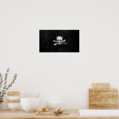 Schwarz-Weiß-Piratenflagge Poster (Küche)