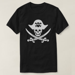 Schwarz-Weiß-Piratenflagge T-Shirt