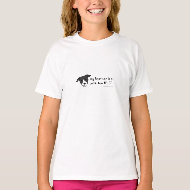 Schwarz-Weiß-Pit Bull Brother T-Shirt (Vorderseite)
