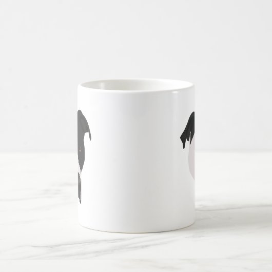 Schwarz-Weiß-Pitbull Kaffeetasse (Mittel)