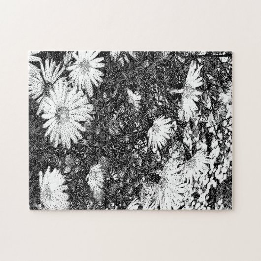 Schwarz-Weiß-Pixel-Kunst  Puzzle (Horizontal)