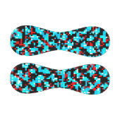 Schwarz-weiß-Pixel-Muster mit mehrfarbigem Blau Baseball (Paneele)