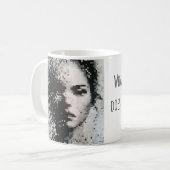 Schwarz-Weiß-Pixel-Portrait Kaffeetasse (Vorderseite Links)