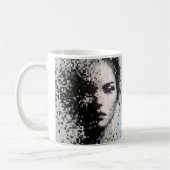 Schwarz-Weiß-Pixel-Portrait Kaffeetasse (Links)