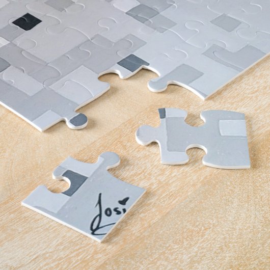 Schwarz-Weiß-Pixel-Portrait Puzzle (Seite)