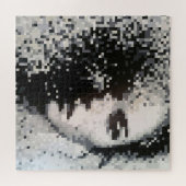 Schwarz-Weiß-Pixel-Portrait Puzzle (Horizontal)