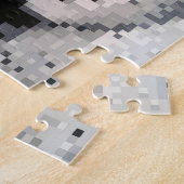 Schwarz-Weiß-Pixel-Portrait Puzzle (Seite)